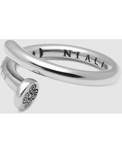 Nialaya Nail Ring With Dorje Engraving - Metallic