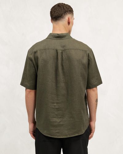 AERE Ss Linen Shirt - Green