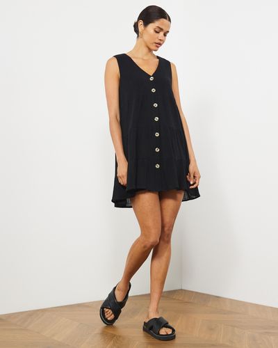 Atmos&Here Misa Smock Mini Dress - Black