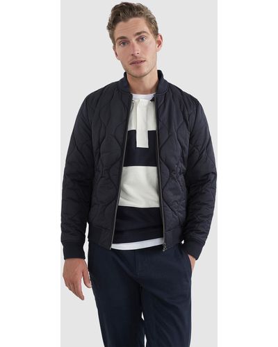 French Connection Quilted Bomber Jacket - Blue