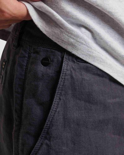 Superdry Studios Overdyed Linen Shorts - Grey