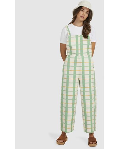 Roxy Sweet Note Printed Jumpsuit For Women - Green