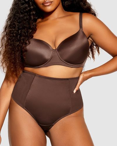 City Chic Smooth & Chic Control Thong - Brown