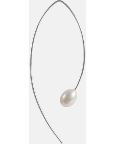 FAIRLEY Pearl Curve Earrings - White