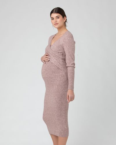 Ripe Maternity Heidi Nursing Knit Dress - Pink