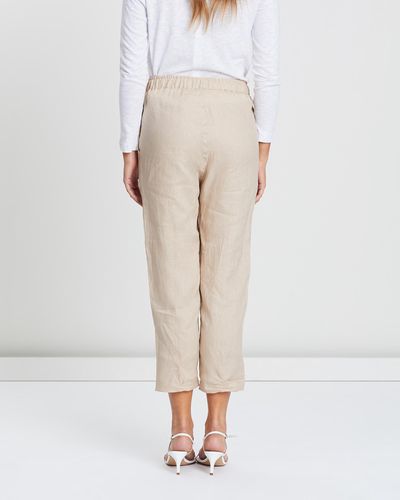 White By FTL Abigail Trousers - Natural
