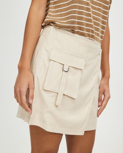ONLY Emery Cargo Wrap Skirt - Natural