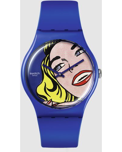 Swatch Girl Watch By Roy Lichtenstein - Blue
