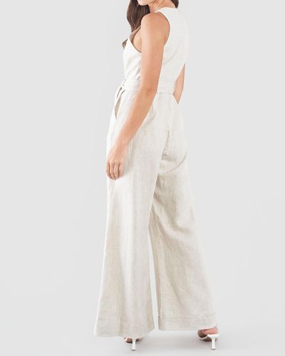 Amelius Imari Linen Jumpsuit - White