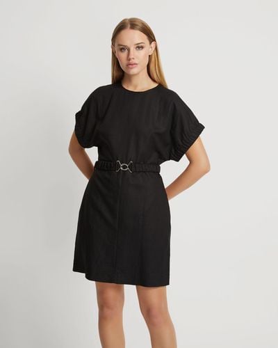 OXFORD Canada Linen Blend Dress - Black