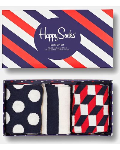 Happy Socks 3 Pack Classic Gift Set - Blue