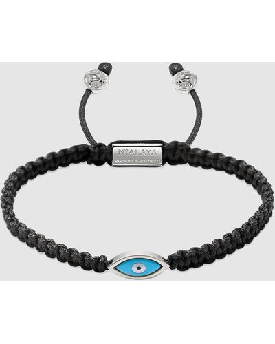 Nialaya String Bracelet With Evil Eye - Metallic