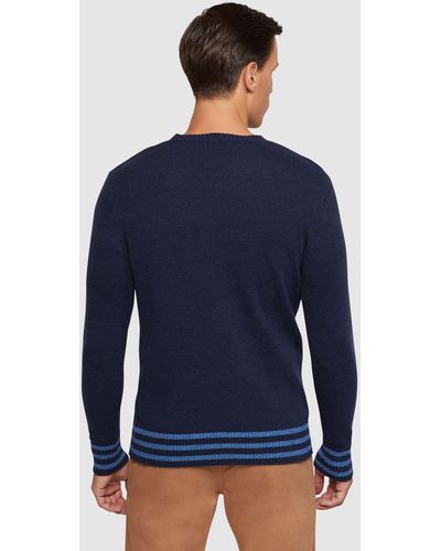 OXFORD Matteo Cable Knit Pullover - Blue