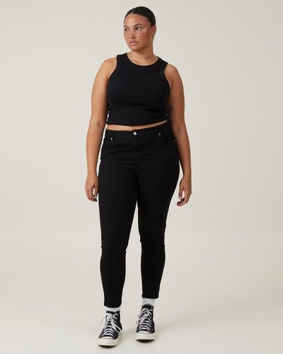 Cotton On High Rise Skinny Jeans - Black