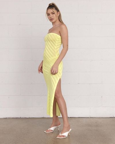 Dazie Wanderlust Summer Knit Midi Dress - Yellow