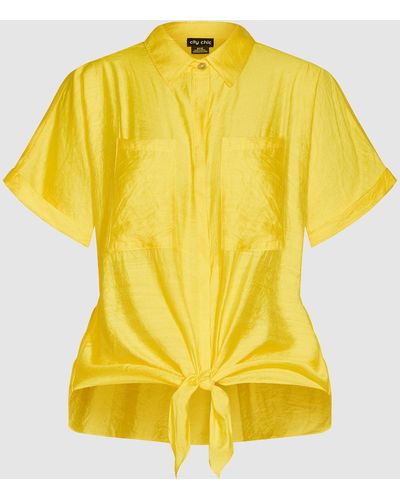City Chic Relaxed Summer Shirt - Yellow
