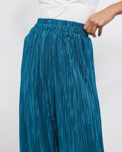 Atmos&Here Cosette Plisse Crop Trousers - Blue