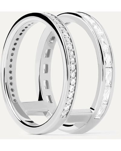 Pdpaola Bianca Silver Ring - Metallic