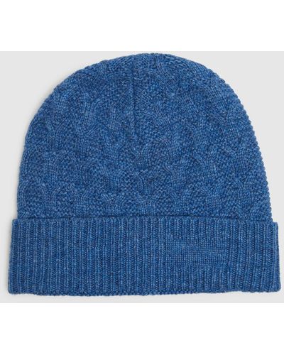 OXFORD Eric Cable Knit Beanie - Blue