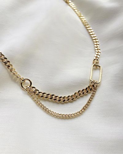 Wanderlust + Co Reflect Xl Curb Chain Necklace - Metallic