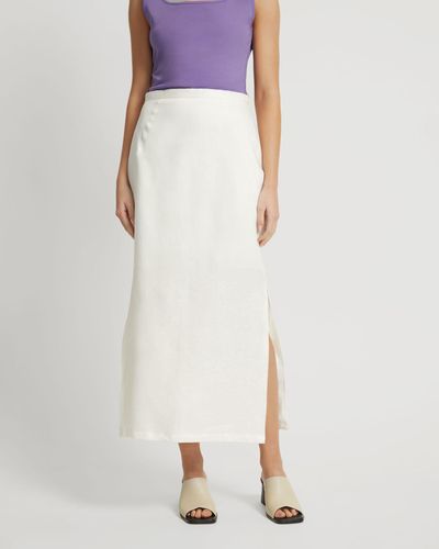 OXFORD Mia Linen Skirt - White