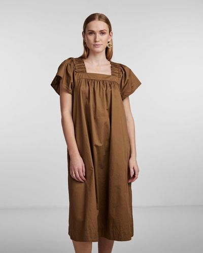Y.A.S Othilda Midi Dress - Brown
