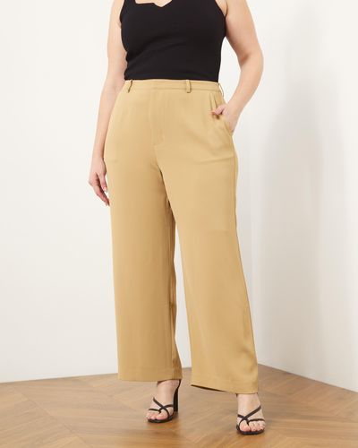 Atmos&Here Curvy Carris Straight Leg Trousers - Natural