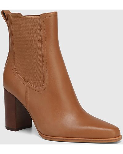 Wittner Howie Leather Block Heel Ankle Boots - Brown
