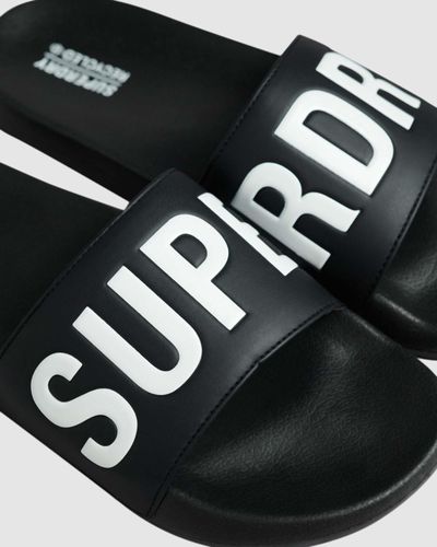 Superdry Code Core Pool Sliders - Black