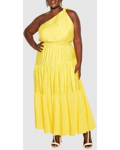 City Chic Kylieigh Dress - Yellow