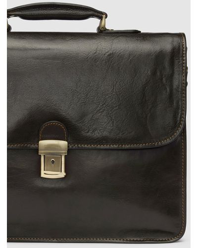 Republic of Florence The Milan Leather Briefcase - Brown