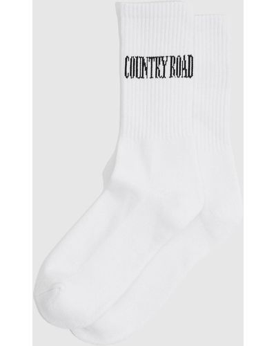 Country Road Heritage Sock - White