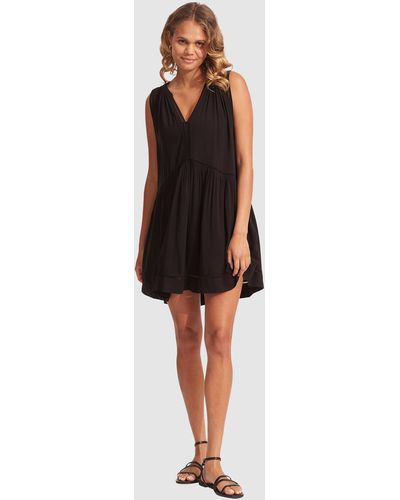 Seafolly Ladder Detail Dress - Black