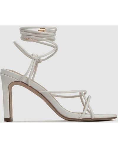 Betts Kayla Square Toe Leg Tie Sandals - White