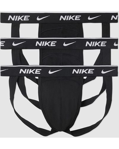 Nike Everyday Cotton Stretch Jock Strap 3pk - Black