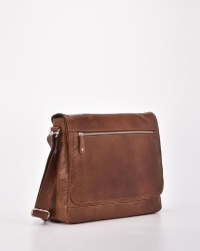 Cobb & Co Declan Leather Laptop Bag - Brown
