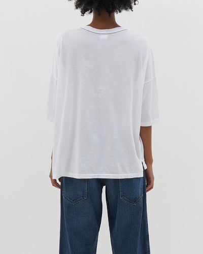 Bassike Slouch Side Step Short Sleeve T.shirt - White