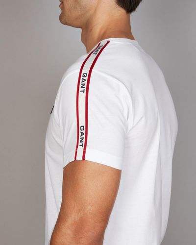 GANT Shoulder Tape T Shirt - White