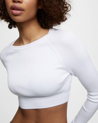 Pull&Bear Cropped Knit Jumper - White