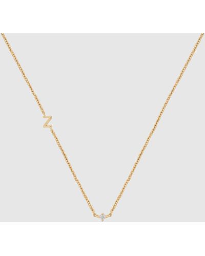 YCL Jewels Petite Initial Necklace Z - Metallic