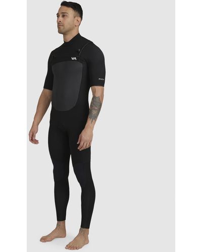 RVCA 2 2 Balance Chest Zip Short Sleeve Fullsuit - Black