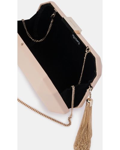 OLGA BERG Lia Facetted Clutch With Tassel - Pink