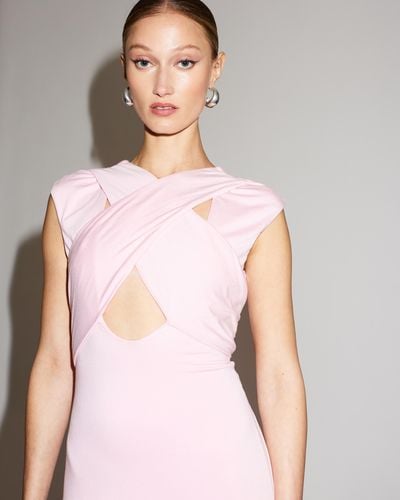 Lover Selena Cross Front Jersey Dress - Pink