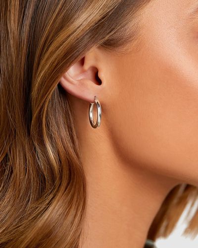 Michael Hill 15mm Hoop Earrings In Sterling - Metallic