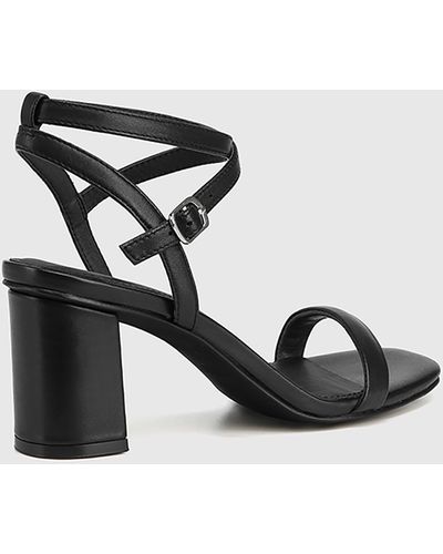 Wittner Carelinah Leather Block Heel Sandals - Black