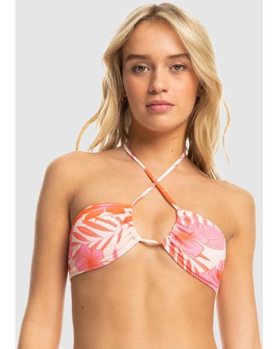 Roxy Printed Beach Classics Triangle Bikini Top - Multicolour