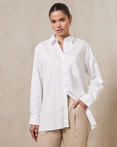 AERE Pleat Detail Organic Cotton Shirt - White