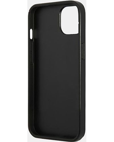 Guess Iphone 14 Plus Safiano Line Edition Phone Case - Black