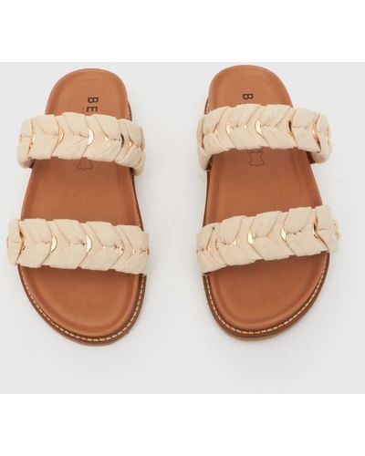 Betts Tuvalu Braided Leather Footbed Slides - Brown