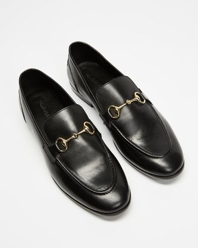 Double Oak Mills Garnet Leather Loafers - Black